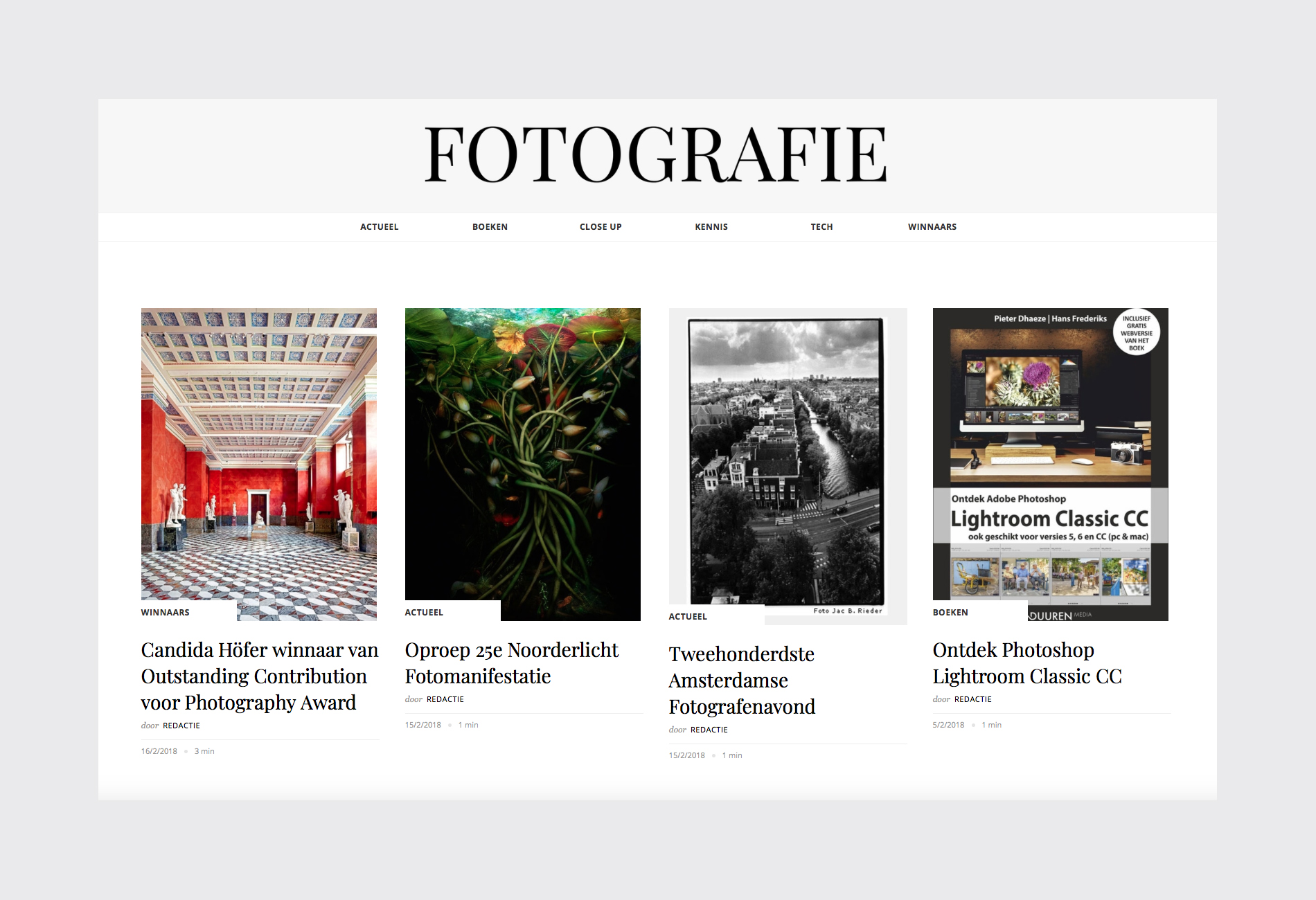 Homepage voorbeeld van Fotografie.nl