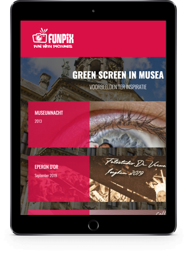 Tablet met pagina website Funpix