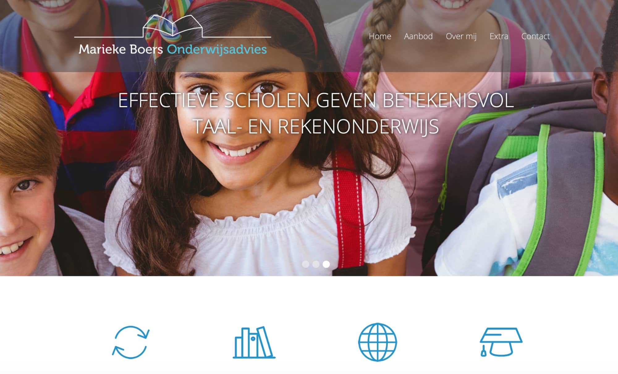 Website pagina van ZZP-er voor onderwijsadvies